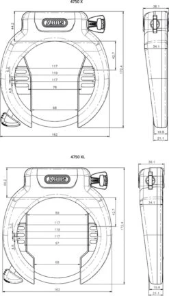 Abus Antivol De Cadre Pro Amparo 4750 XL NR -Vélos Soldes Boutique abus 69353 20113958 Pro Amparo 4750 XL NR Rahmenschloss 3
